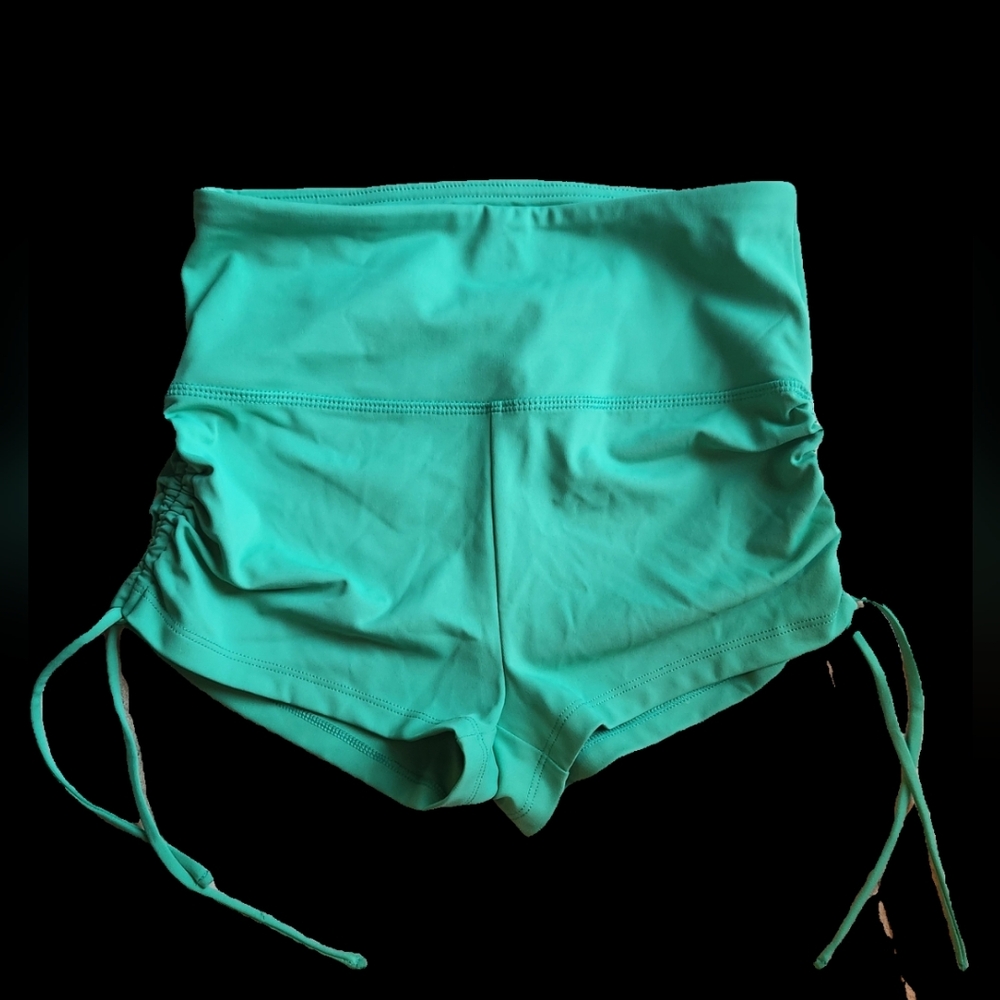 Forewer 21 sport yoga gym swim run teal Hight waist shorts small size